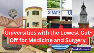 Universities with the lowest cut-off for medicine and surgery 